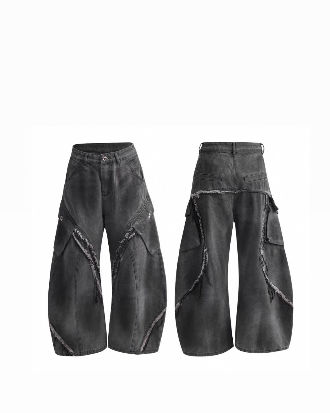 ARGUE 復古 毛邊 彎刀廓形 長褲  #牛仔褲