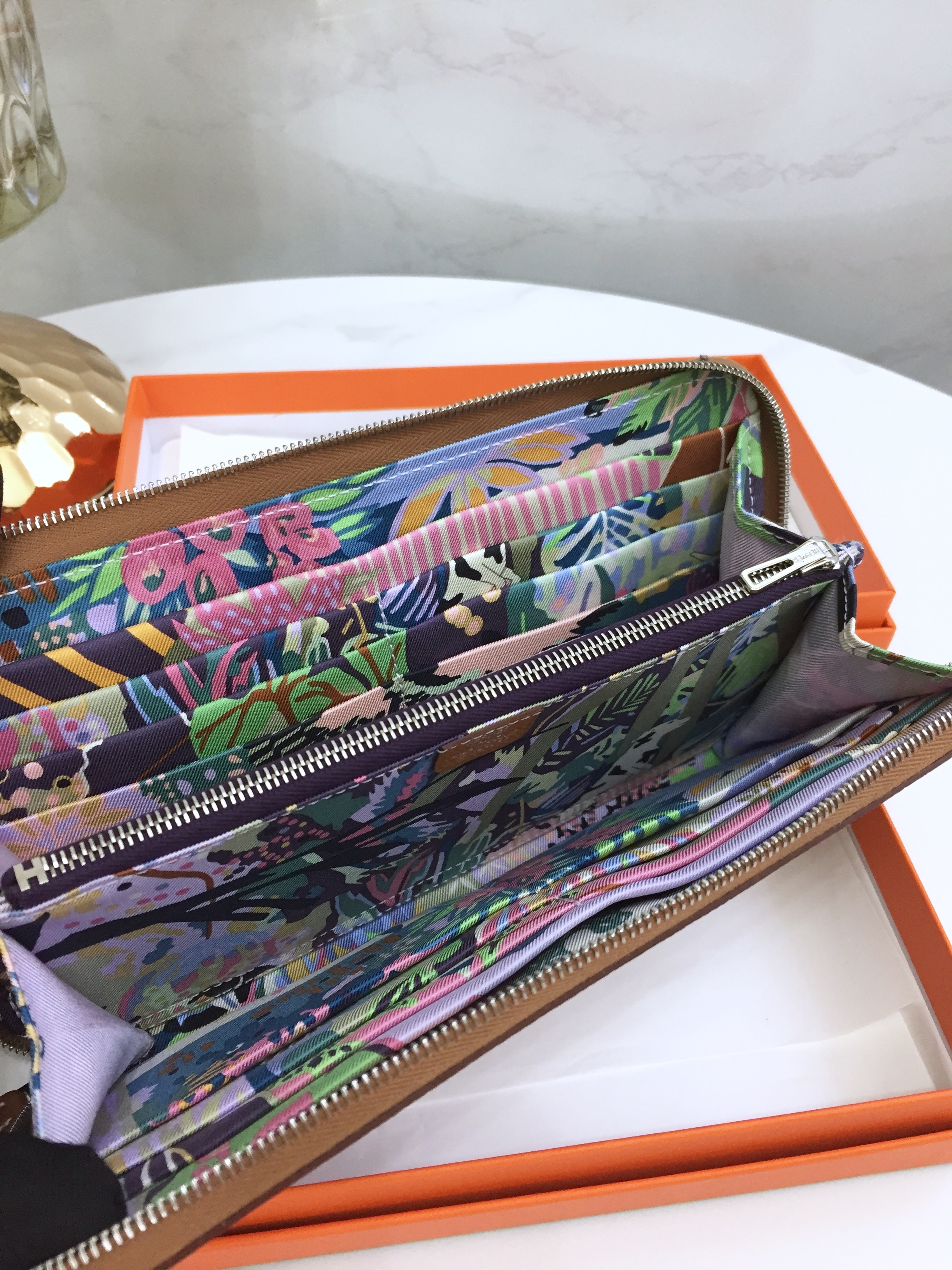 Hermes Silkin長 銀包