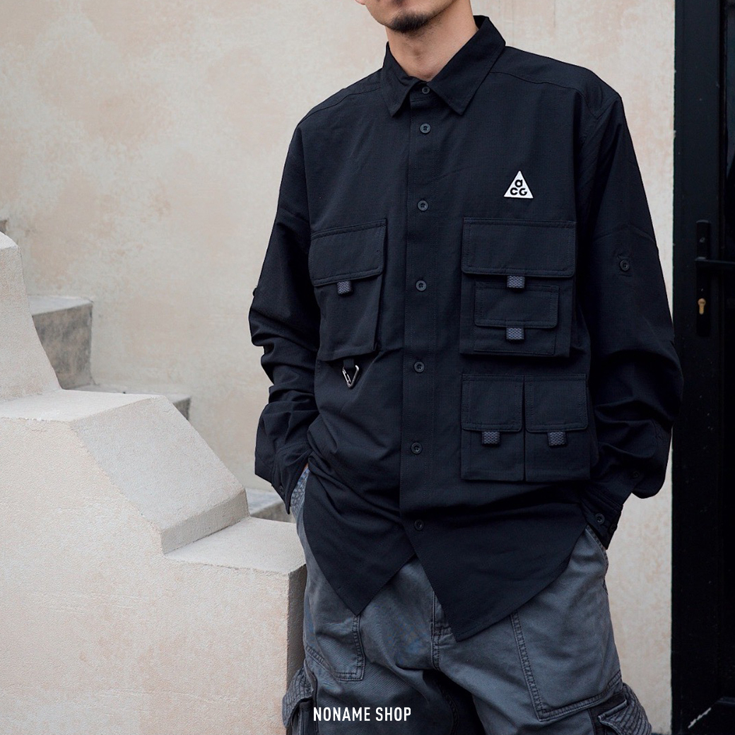 NIKE ACG 經典 小LOGO 復古 工裝 多口袋 戶外 機能 長袖 襯衫 三色 (男款)