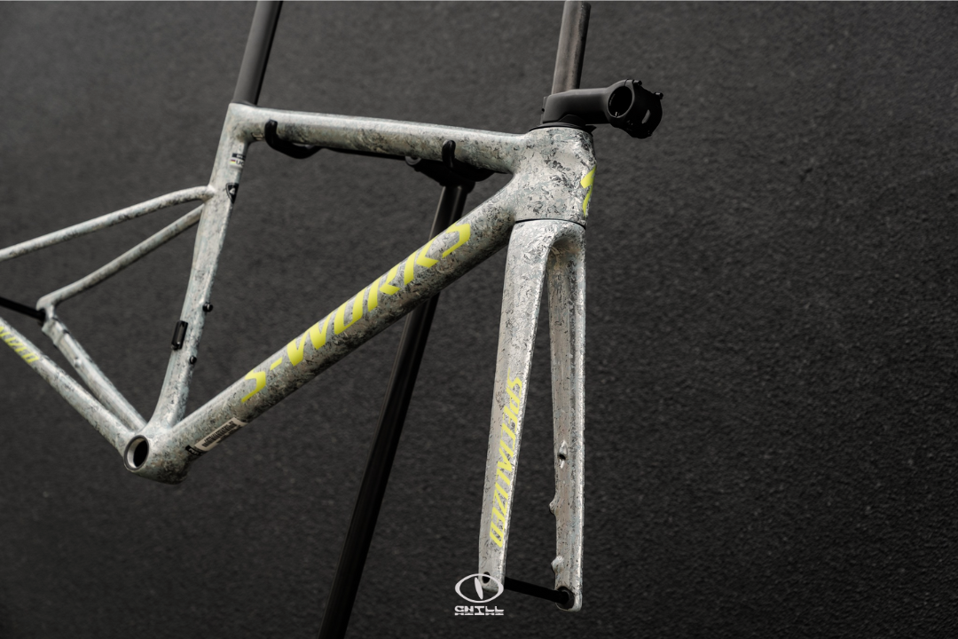現貨【Specialized】S-Works Tarmac SL8 車架組 - 銀箔 / 螢光黃字