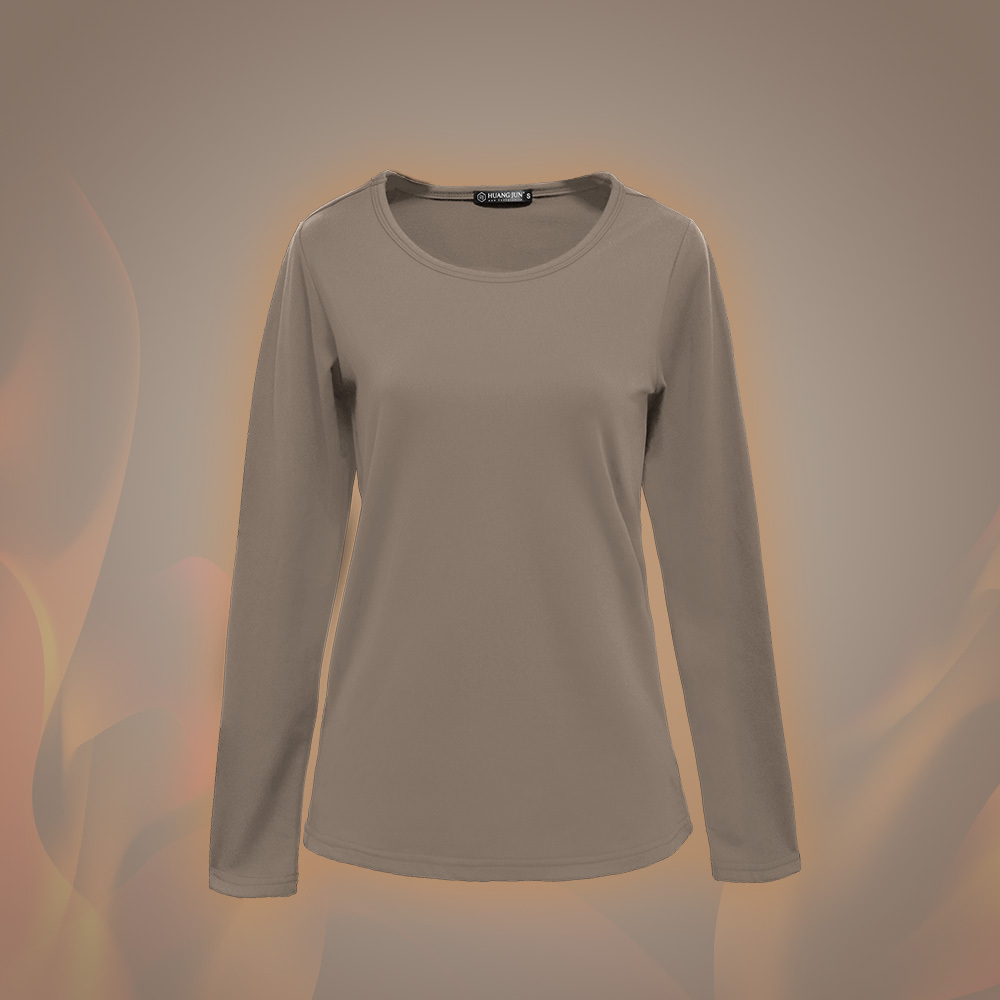 【圓領】速暖絨保暖衣3.0-可可