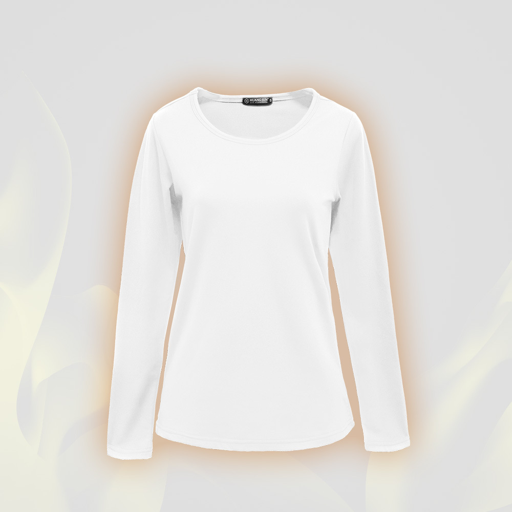 【圓領】速暖絨保暖衣3.0-白色