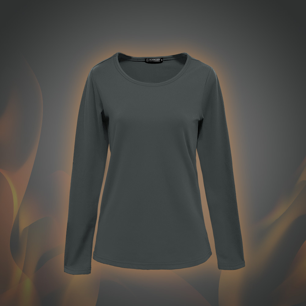 【圓領】速暖絨保暖衣3.0-鐵灰