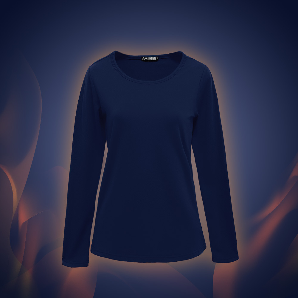 【圓領】速暖絨保暖衣3.0-深藍