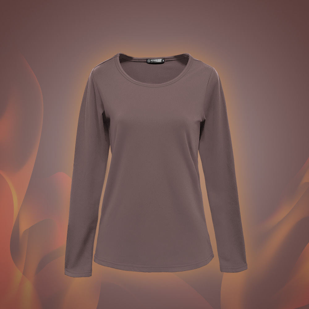 【圓領】速暖絨保暖衣3.0-藕紫