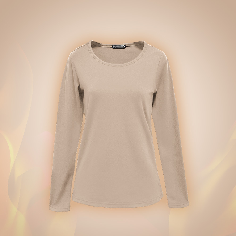 【圓領】速暖絨保暖衣3.0-奶杏