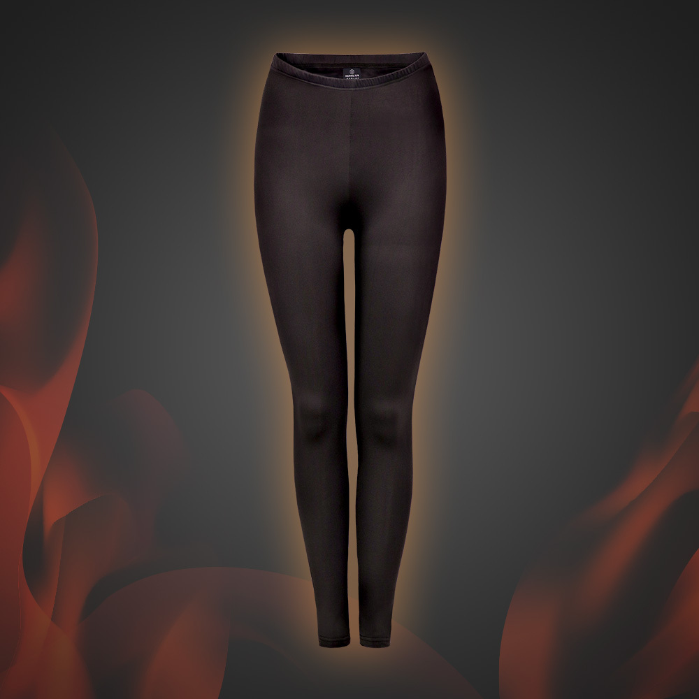 【女款】素面細絨毛保暖褲-黑