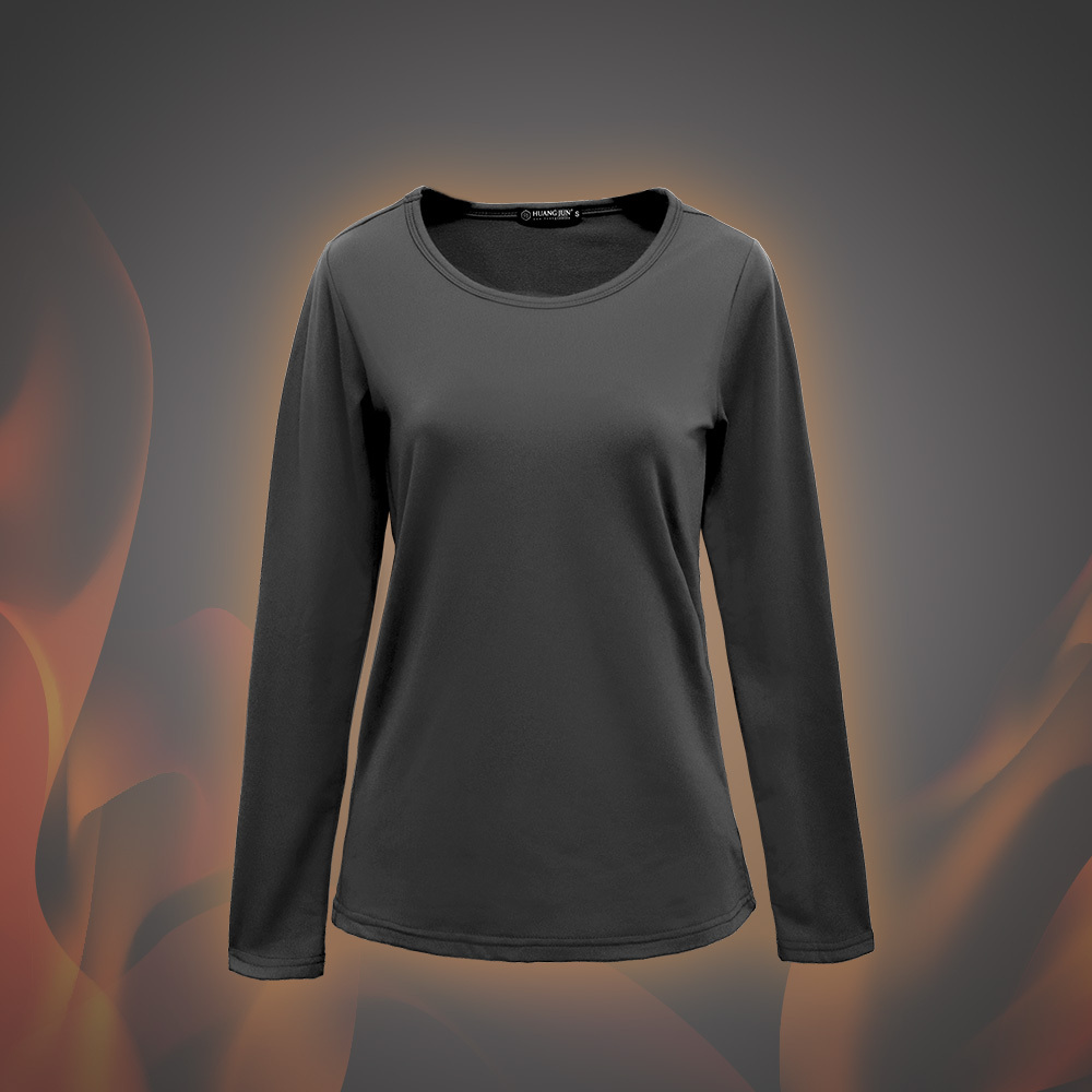 【圓領】速暖絨保暖衣3.0-深灰