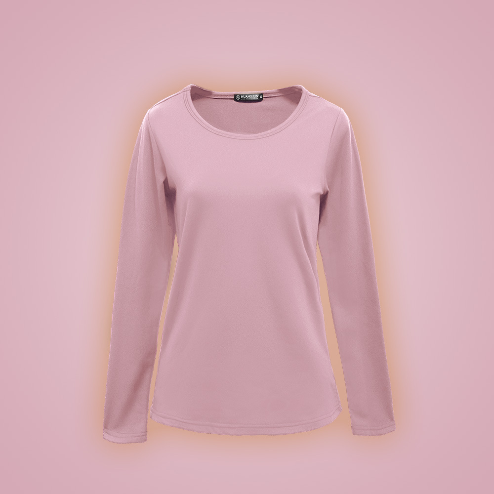 【圓領】速暖絨保暖衣3.0-藕粉