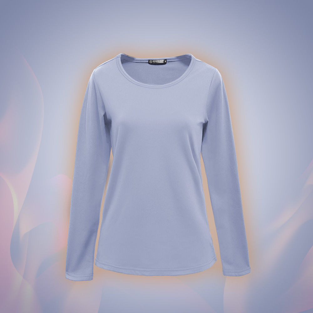 【圓領】速暖絨保暖衣3.0-霧霾藍