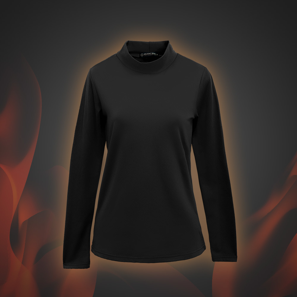 【立領】速暖絨保暖衣3.0-黑色