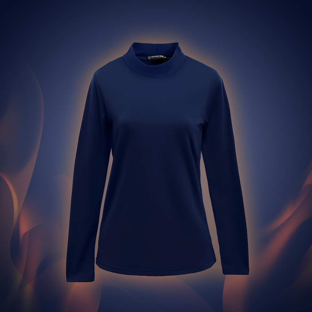 【立領】速暖絨保暖衣3.0-深藍