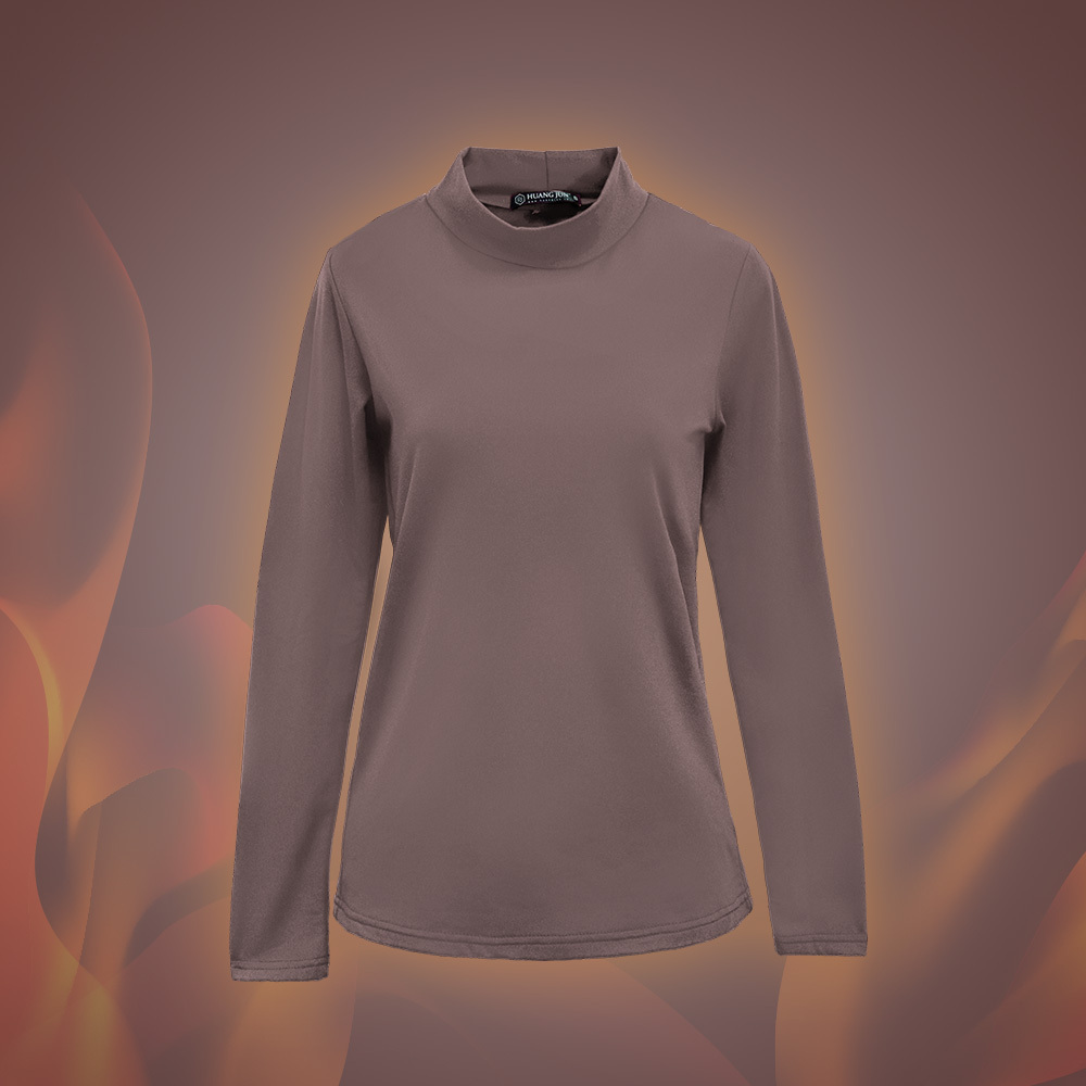 【立領】速暖絨保暖衣3.0-藕紫