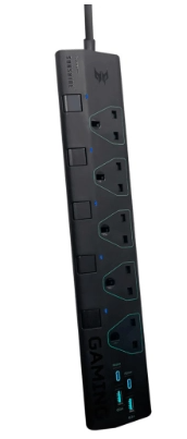 Acer Predator 5位插座連 2 x USB-C PD20W + 2 x USB-A QC3.0 快充電源拖板 (3m) GS522QC