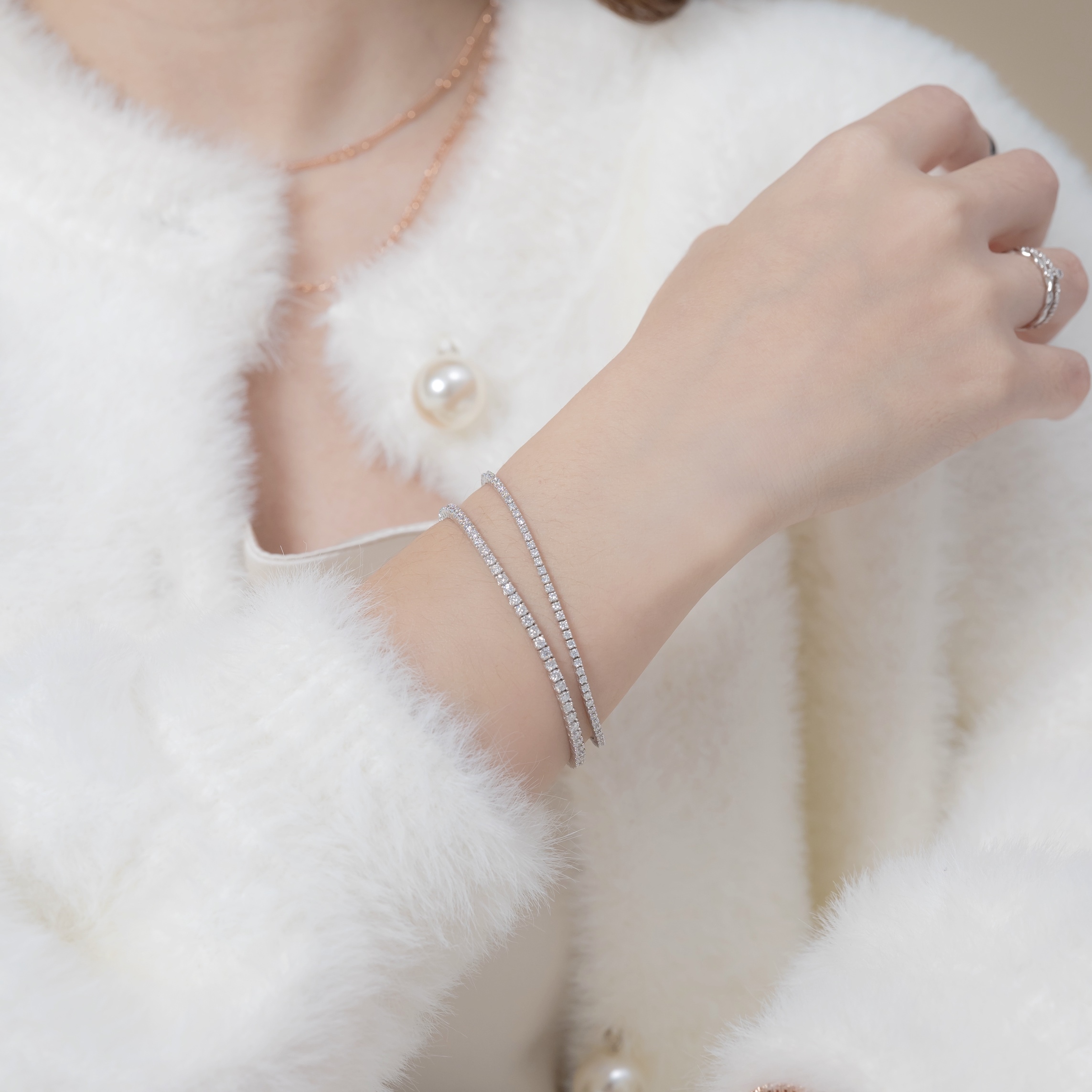 14K Tennis 2mm鑽石手鍊