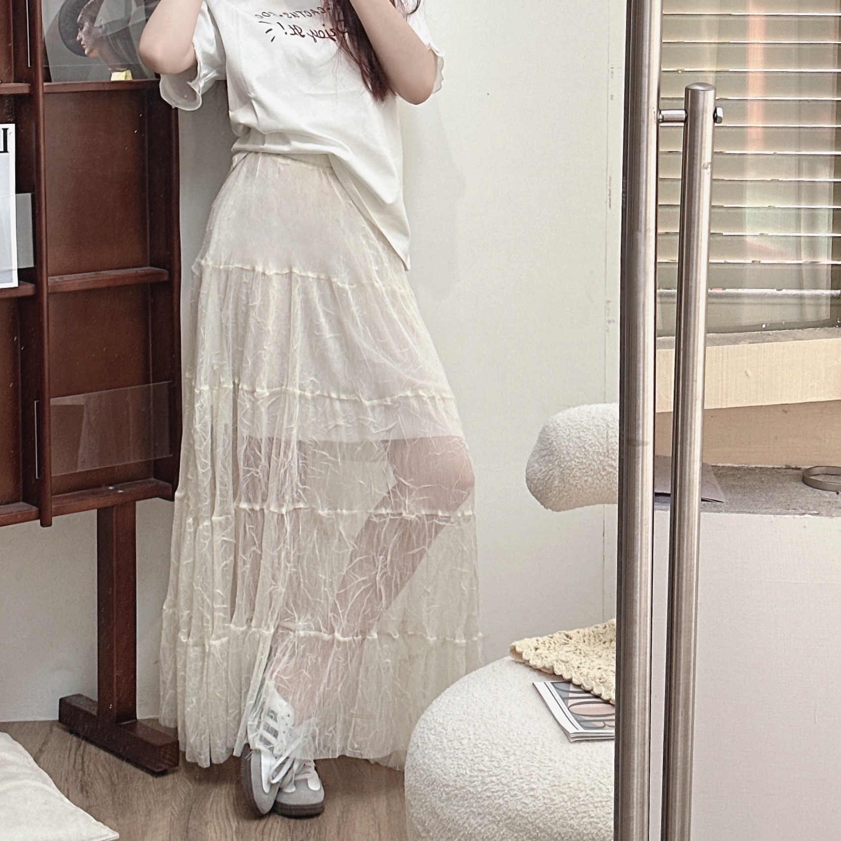 白月光蕾絲長裙/二色