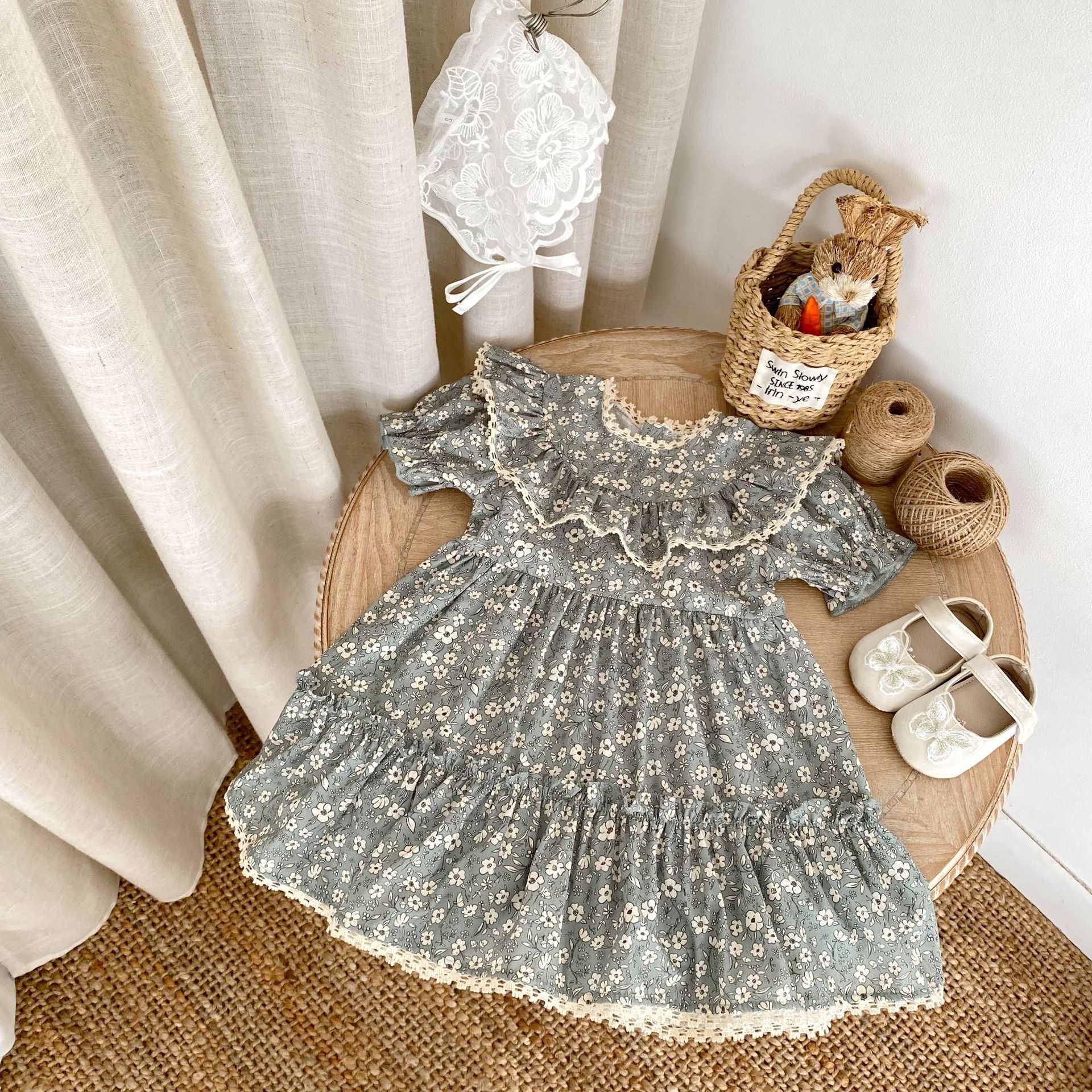 姊妹一起穿_超萌碎花洋裝/包屁衣