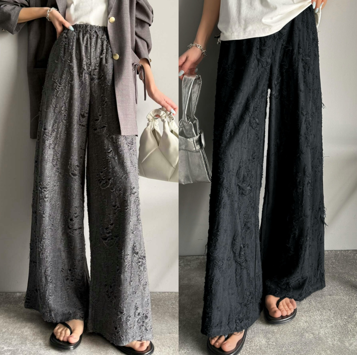 日本🇯🇵連線 Mily Bilet 破壞毛邊直筒落地褲 寬鬆 2色(任買兩件711免運)/預購