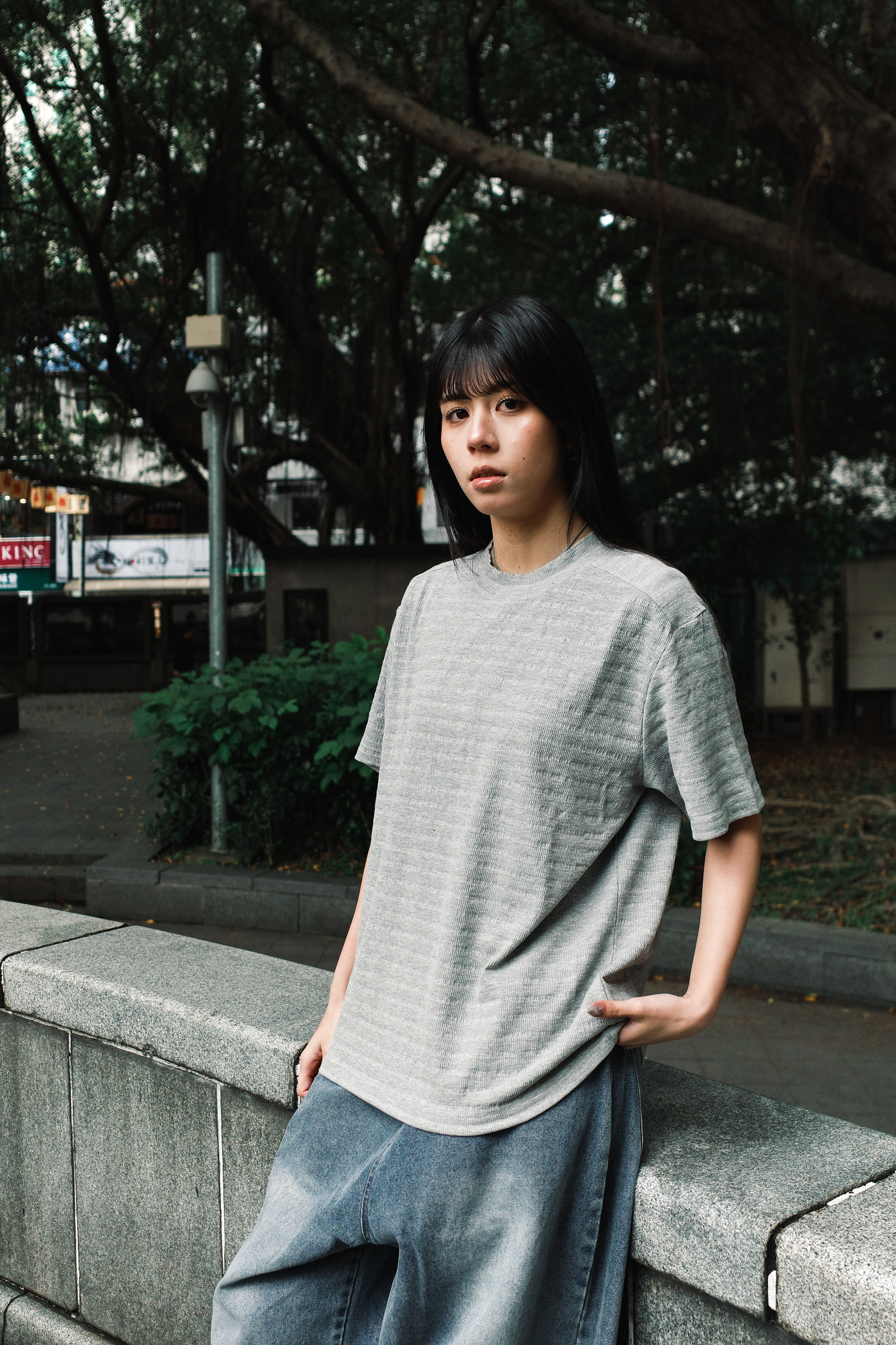 『Always_Good』高級感 混織 肌理 提花 短版 短T