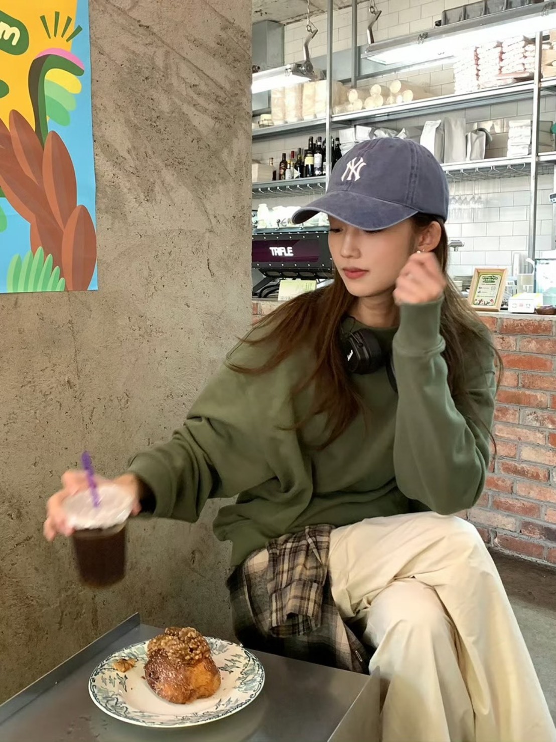 MLB 字母印花設計 棒球帽 水洗藍 水洗灰