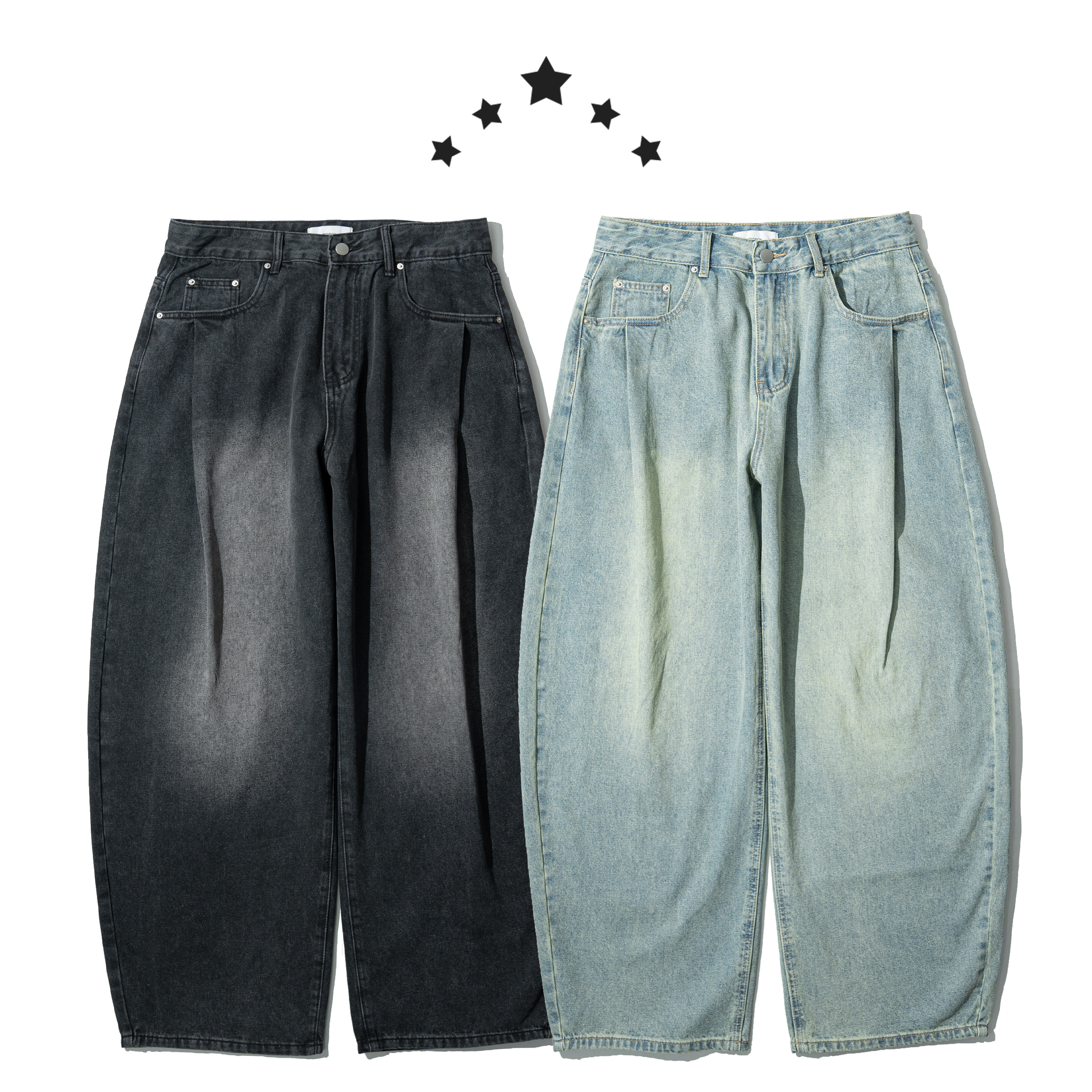 Washed Wide Leg Jeans 寬版 水洗牛仔褲 [B-2520]