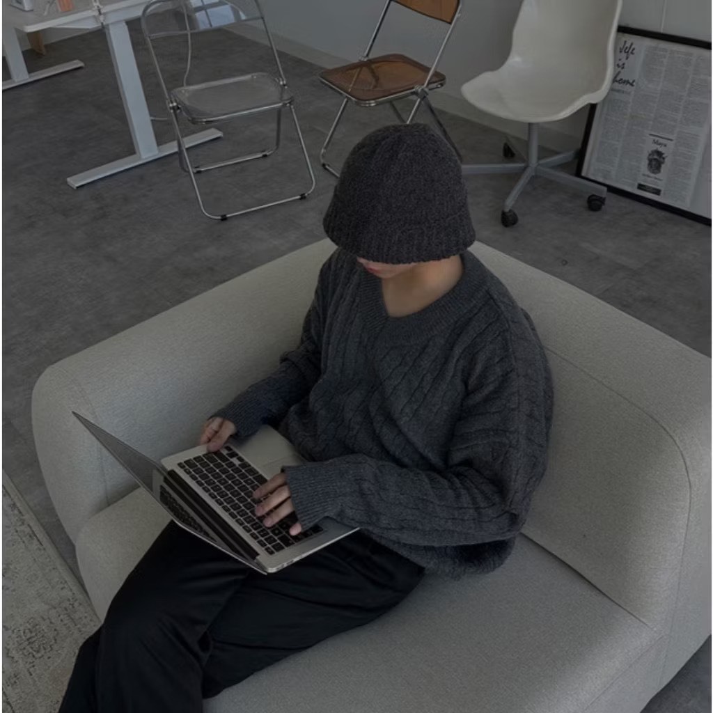 V領/圓領 麻花線條針織毛衣