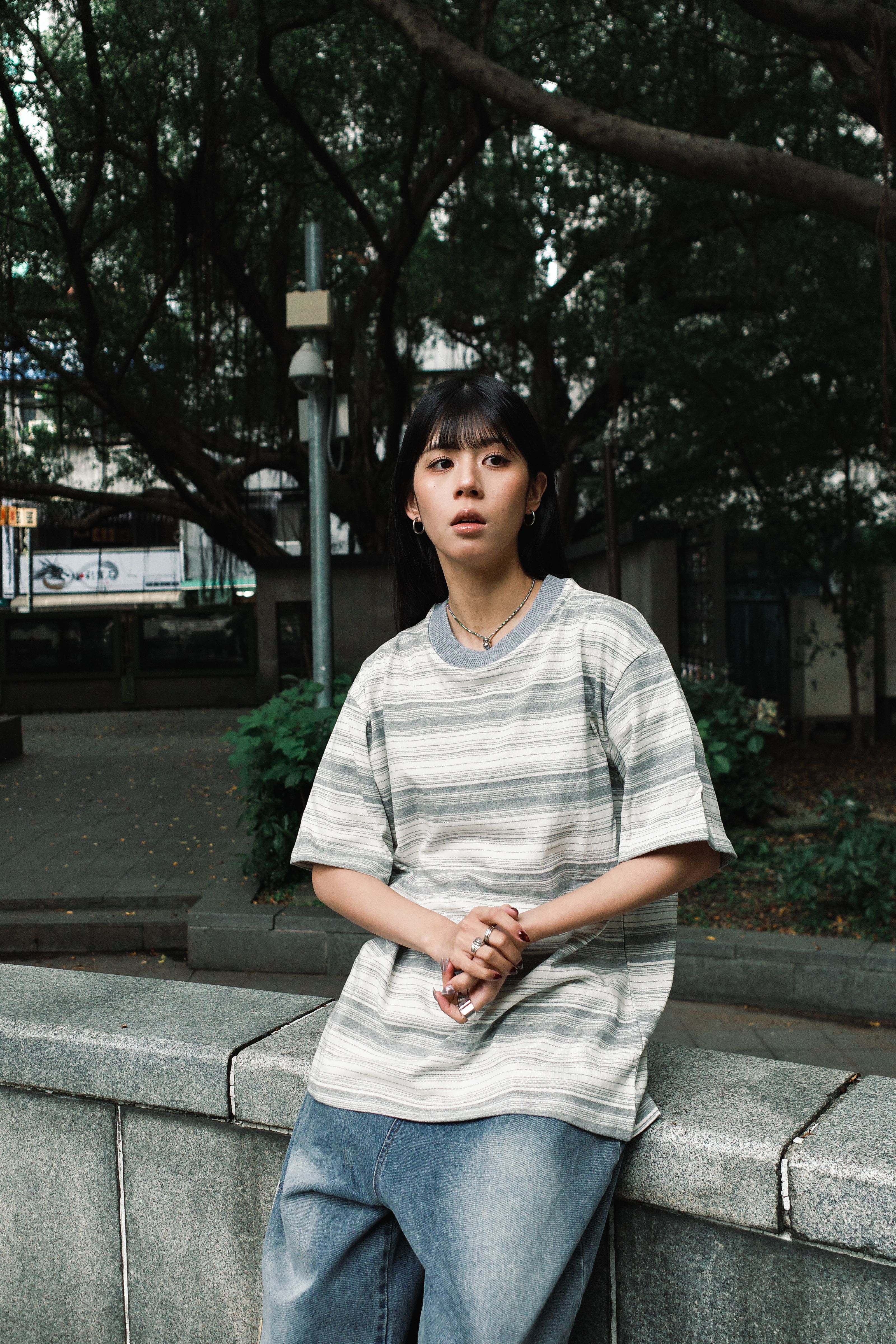 『Always_Good』日系 漸變 撞色 橫條紋 短T