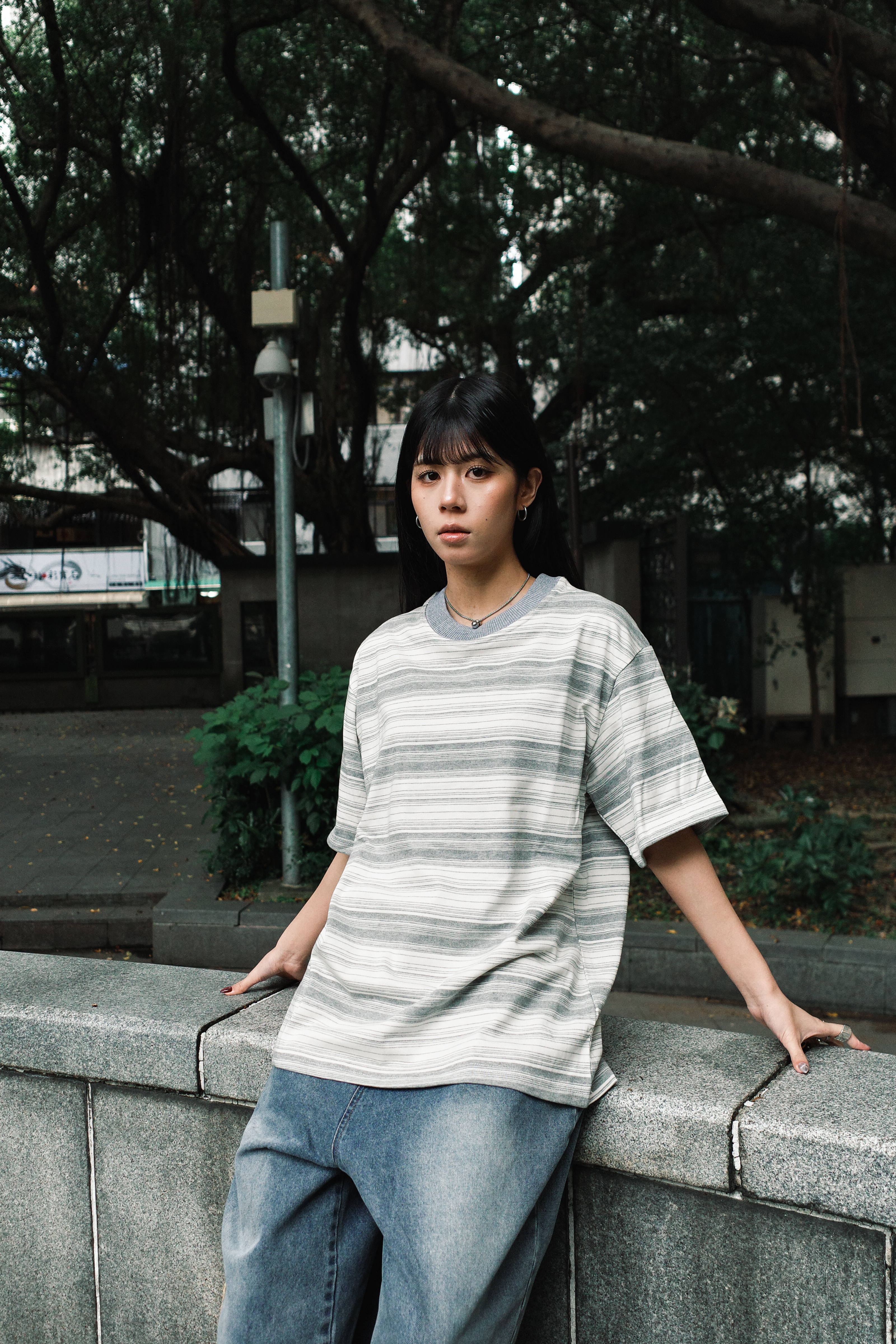 『Always_Good』日系 漸變 撞色 橫條紋 短T