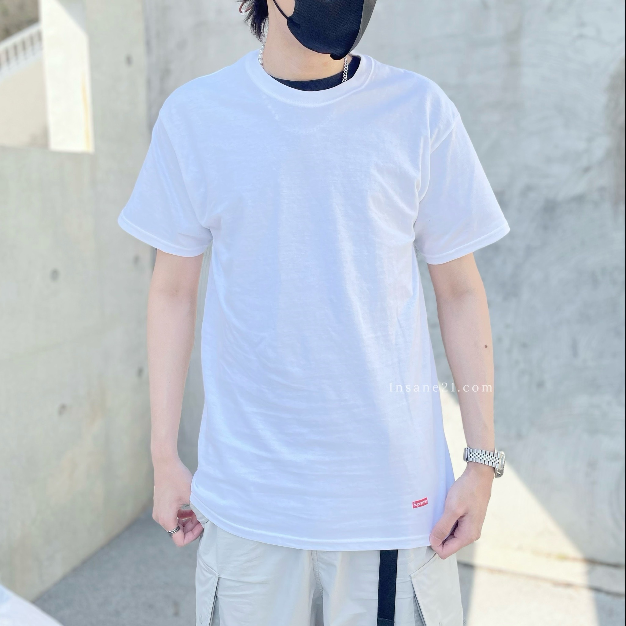SUPREME HANES TAGLESS T-SHIRTS 小標素色短袖 內搭 白/黑 單件上衣