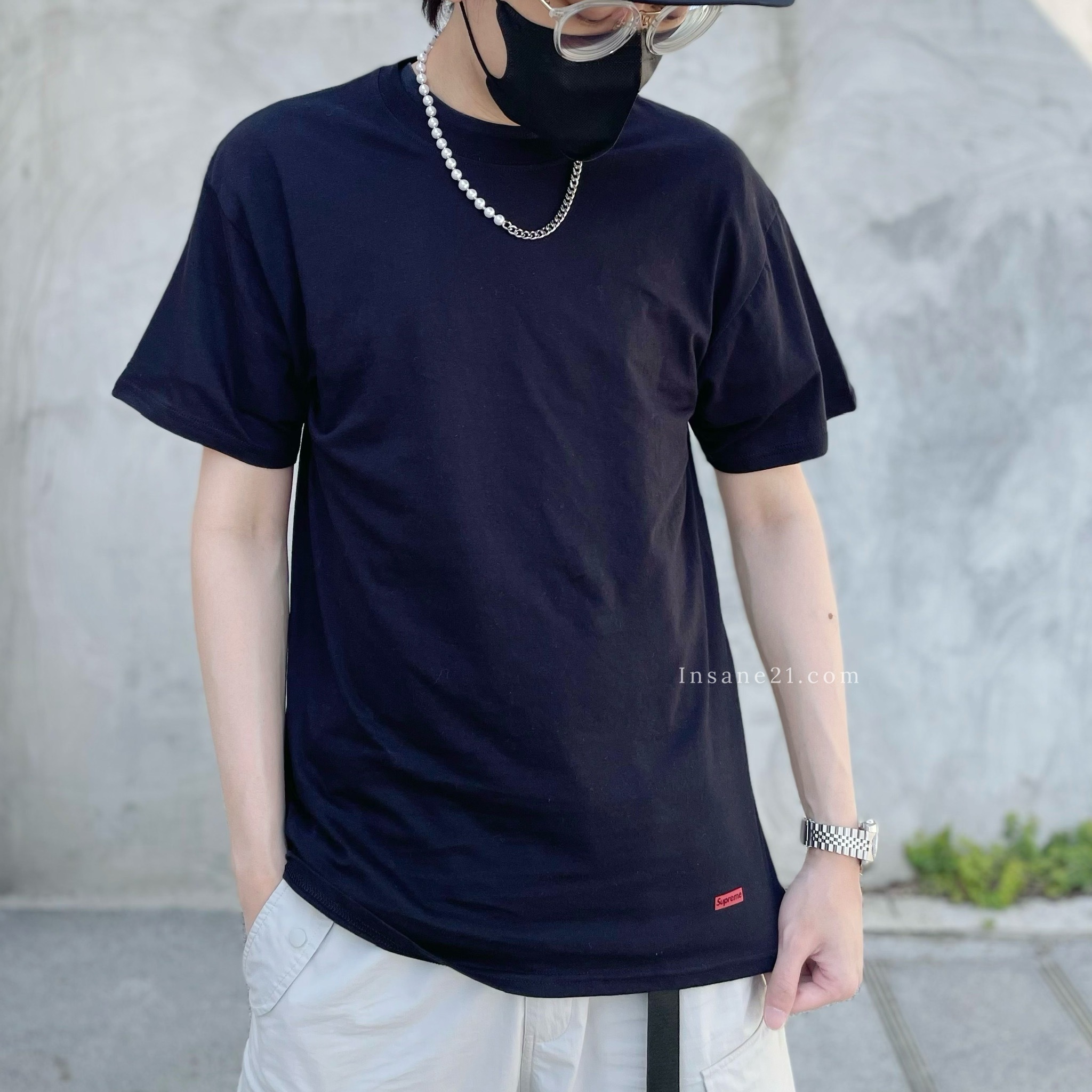 SUPREME HANES TAGLESS T-SHIRTS 小標素色短袖 內搭 白/黑 單件上衣