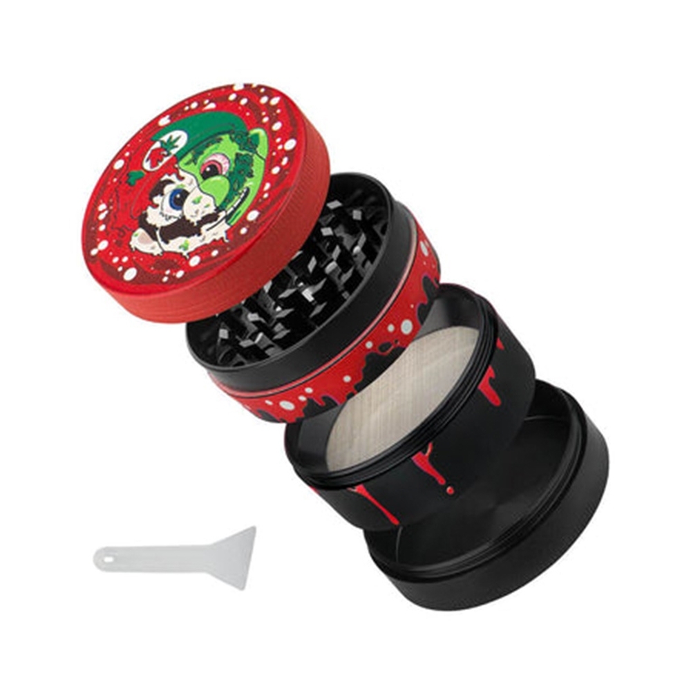 【登機準備配件】50mm、卡通彩印、超級瑪莉、鋅合金四層研磨器