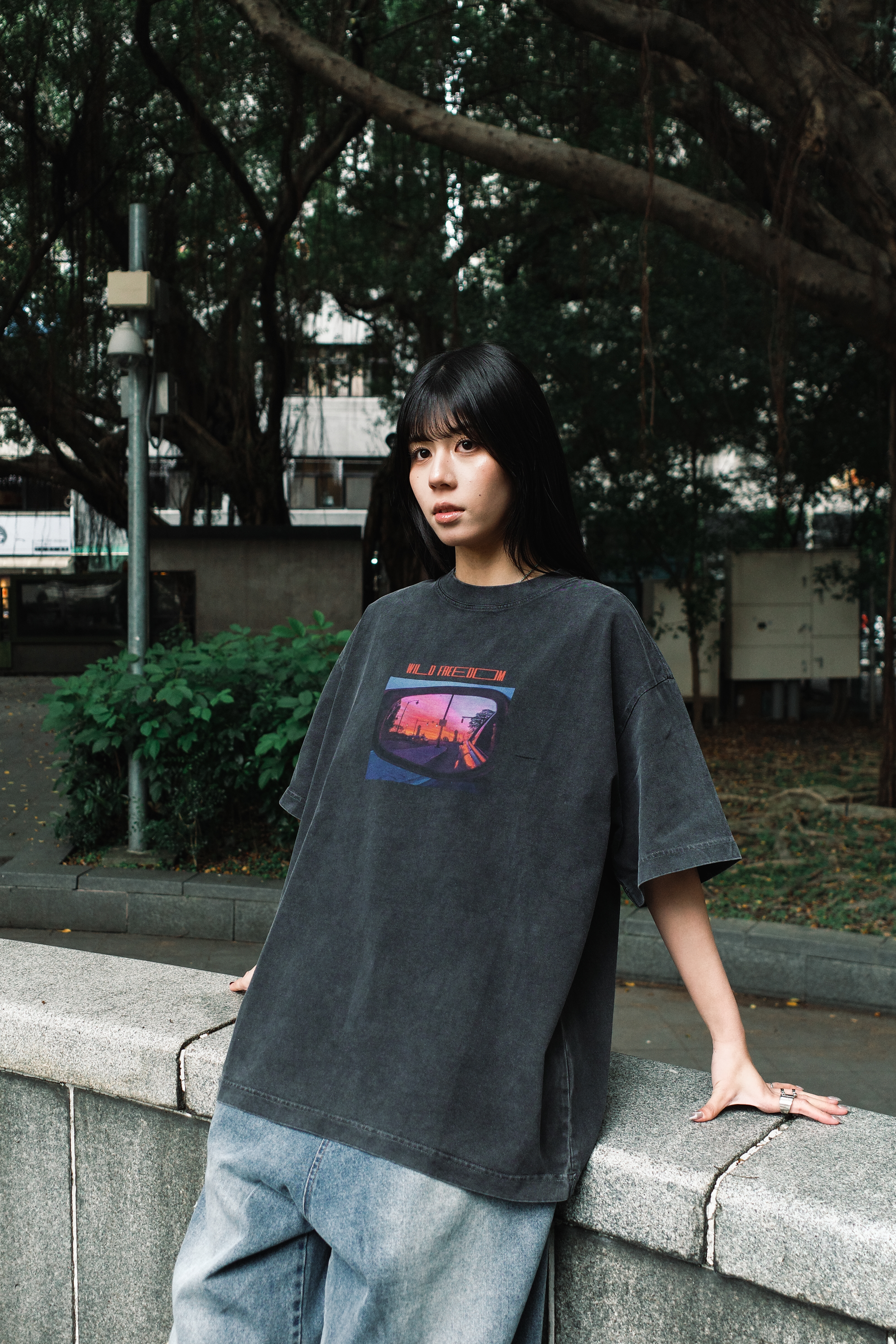 『Always_Good』駛離夕陽追求自由 重磅 水洗 短T