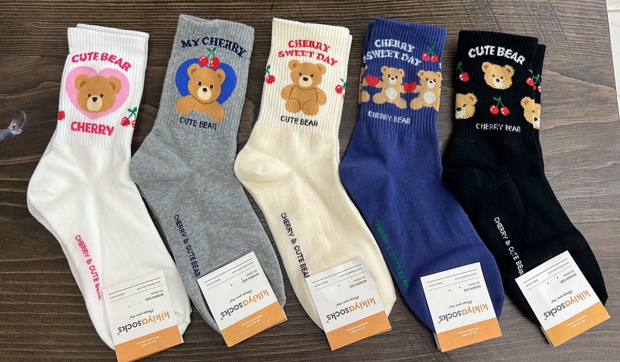 韓國連線 CHERRY小熊襪（K3 F389）