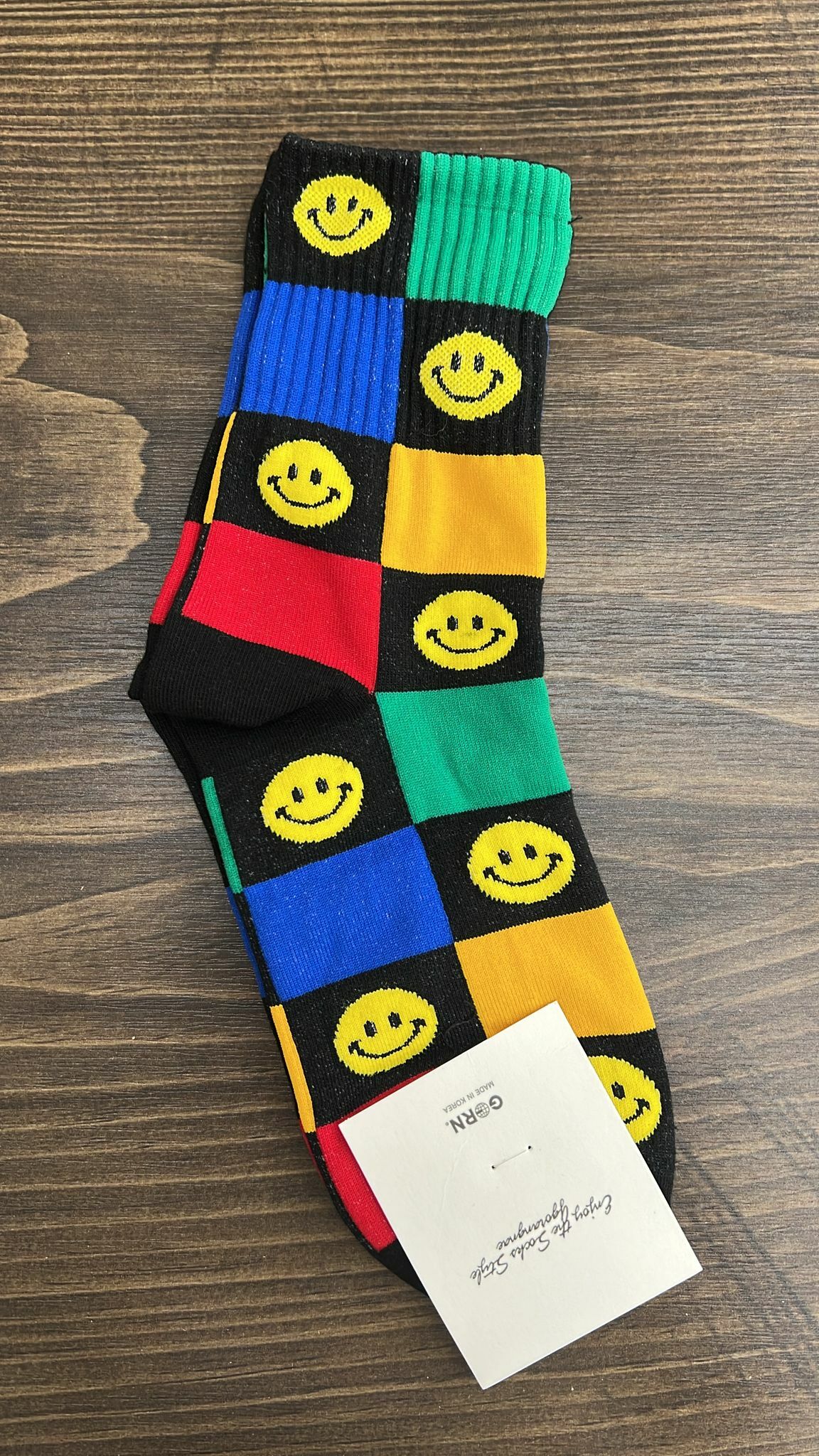 韓國連線 格仔哈哈笑襪（K3 F386）