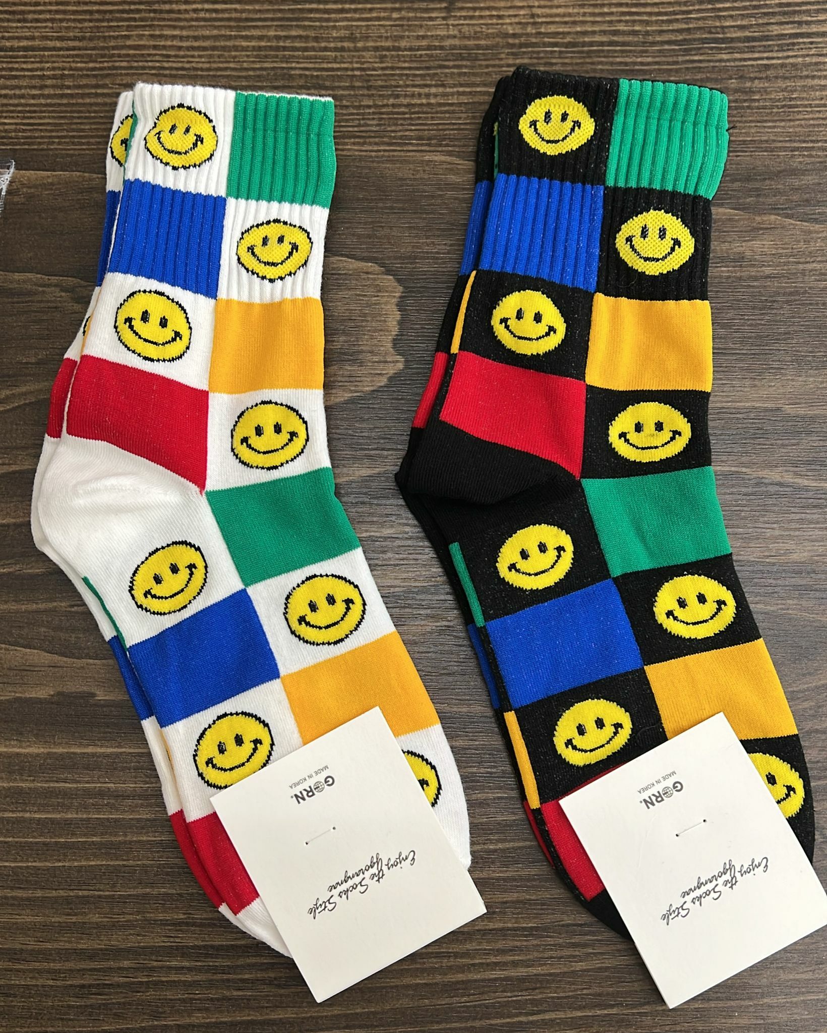 韓國連線 格仔哈哈笑襪（K3 F386）