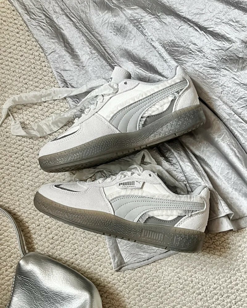 Puma Palermo 蕾絲 芭蕾 德訓鞋 灰 珍珠蕾絲