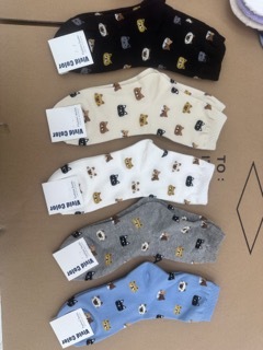 韓國連線 小貓咪純色襪子 （K3 F392）