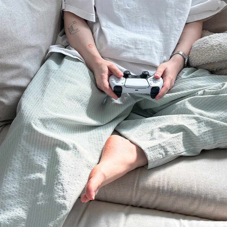 ggh ♥︎ EQL．嫩芽綠系列┃綠韻條紋睡褲