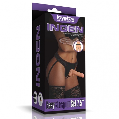 Lovetoy - Easy Strap on Set w Balls 7.5'' - Flesh