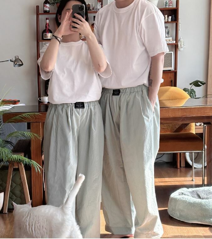 ggh ♥︎ EQL．嫩芽綠系列┃綠韻條紋睡褲