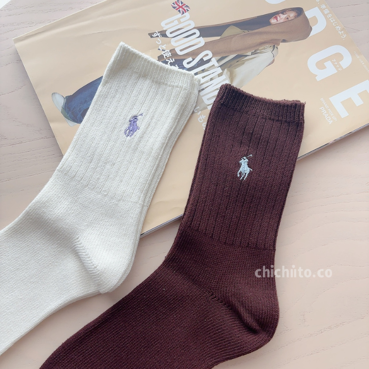 POLO RALPH LAUREN SOCKS white brown