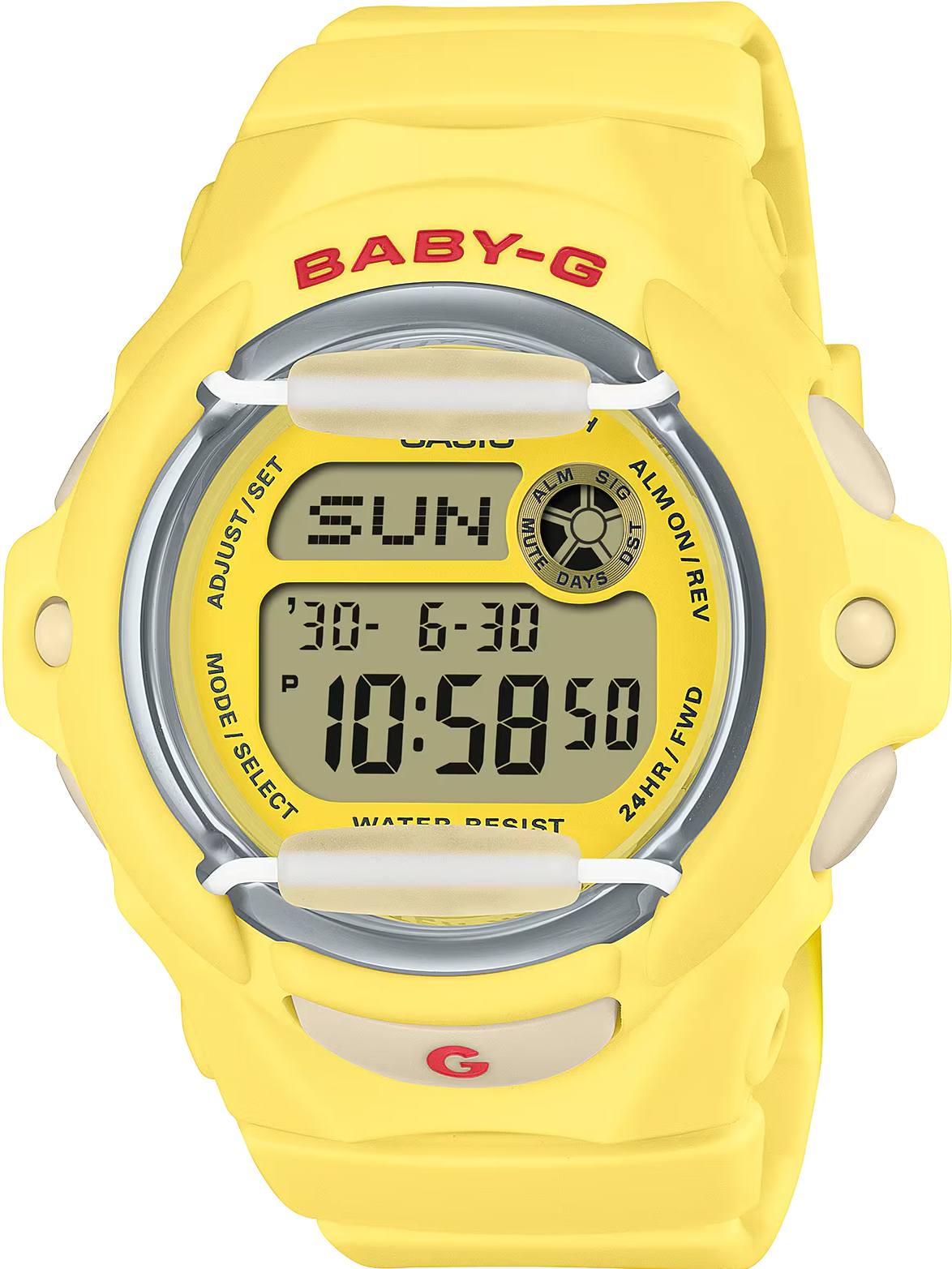 萬年鐘錶 - BABY-G   櫻桃圖案冷光夏日繽紛運動電子錶 BG-169CH-9 錶徑 : 42.6mm