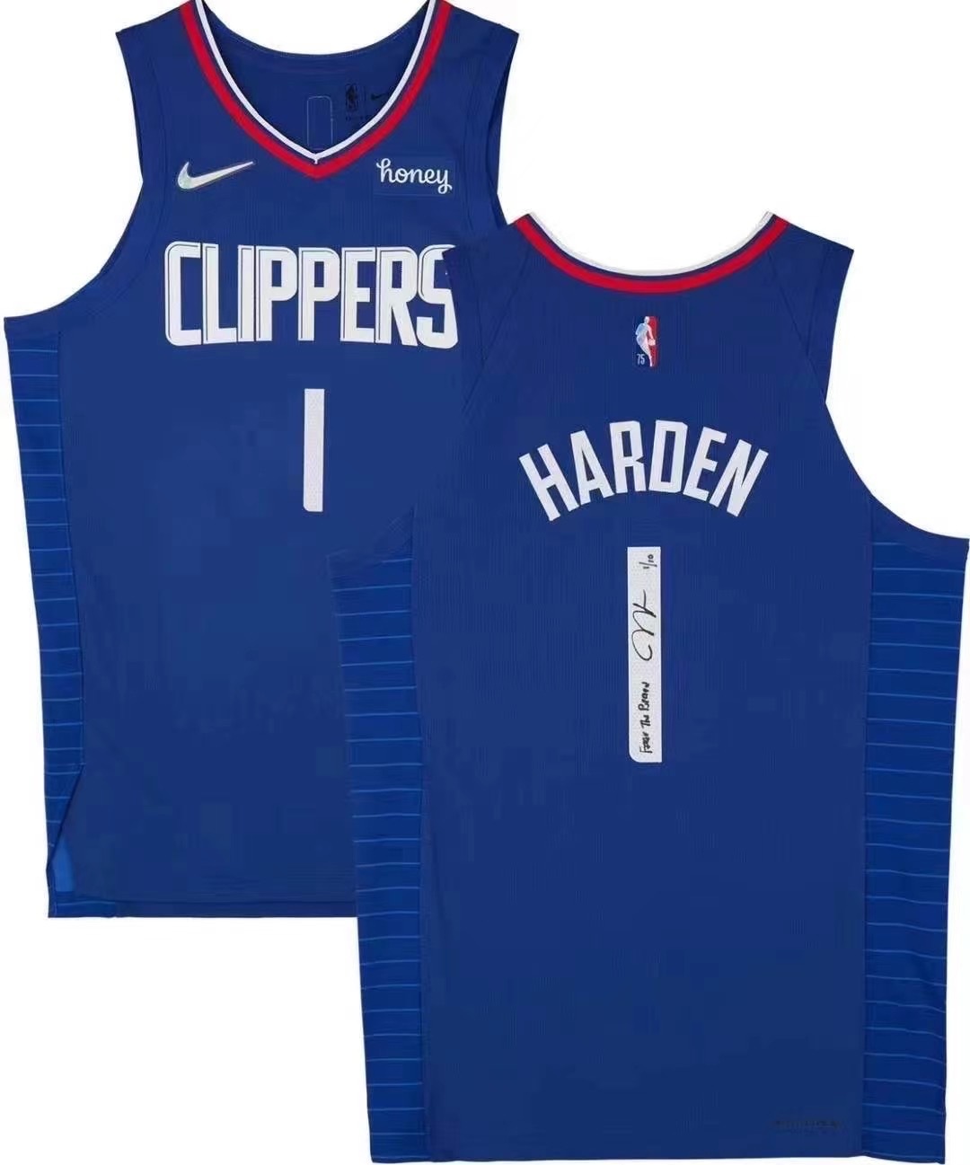 James Harden 快艇75周年AU球員版簽名球衣 全世界限量10件