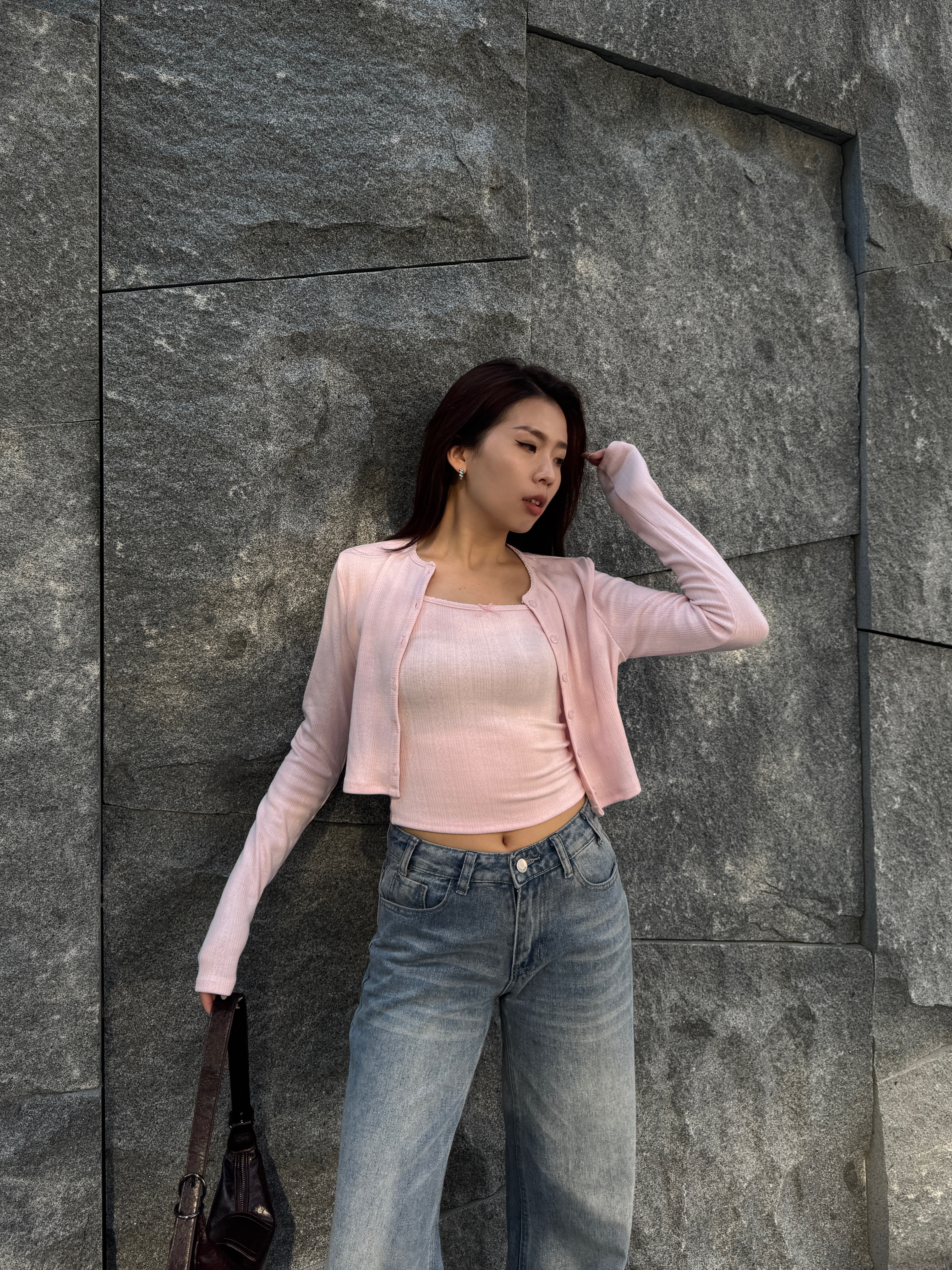 大推🧺歐美洞洞棉背心長袖SET(3色)