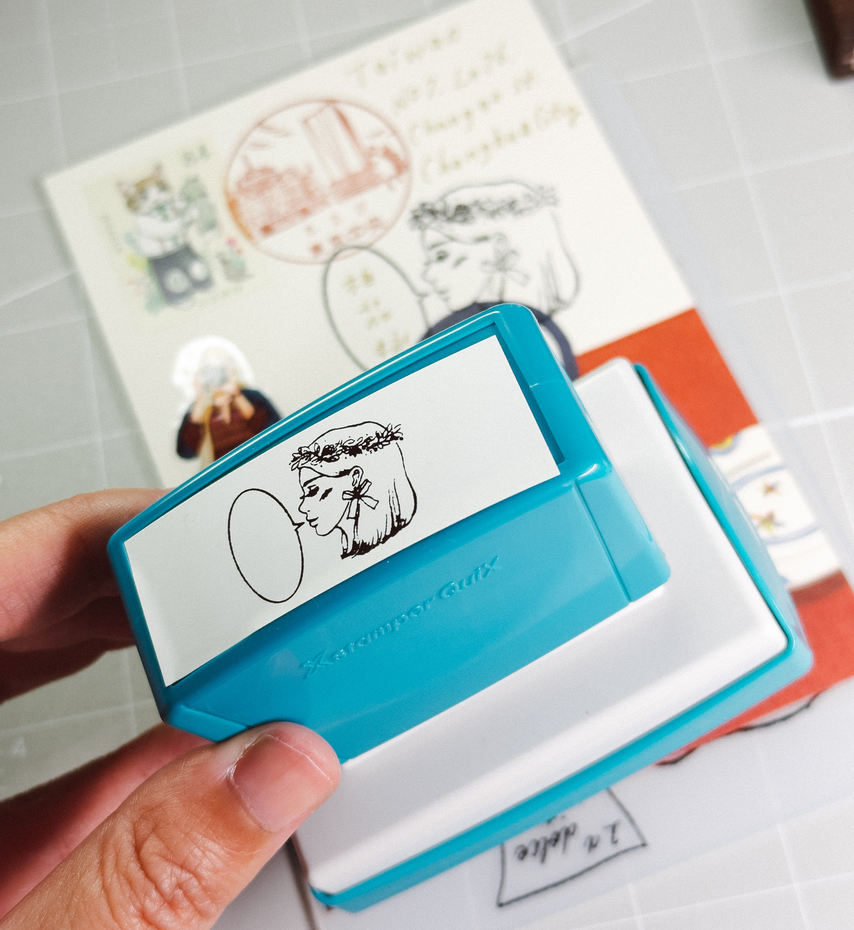 花圈女孩 話語款 Shachihata 甜蜜生活 連續印章｜甜蜜生活