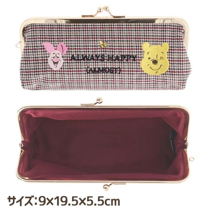 JP Pooh 刺繡風格紋長形口金包 啡 3754