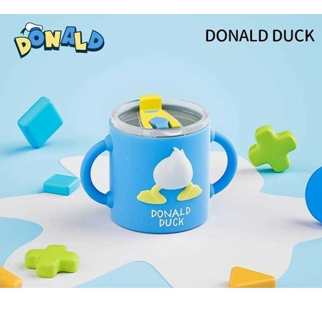 迪士尼唐老鴨 BB 雙耳吸管矽膠學飲杯 (吸管 | 直飲)