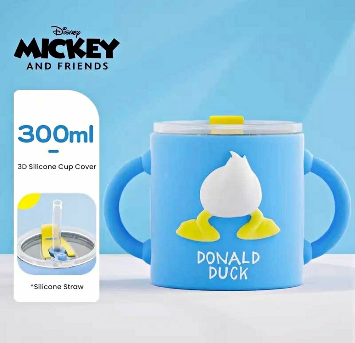 迪士尼唐老鴨 BB 雙耳吸管矽膠學飲杯 (吸管 | 直飲)
