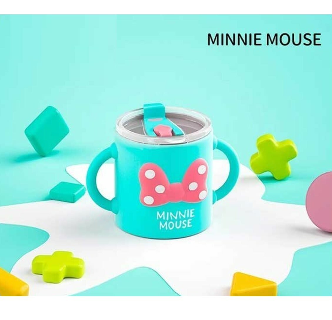 迪士尼米奇 BB 雙耳吸管矽膠學飲杯| 米妮 (吸管 | 直飲)