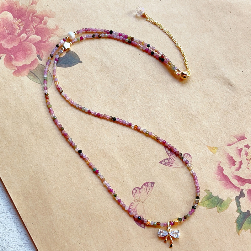 【星軌】天然切面彩色碧璽三圈手鍊/項鍊/鎖骨鍊